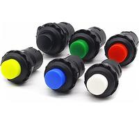 1Pcs 12mm Lock Latching Off- ON Push Button Switch Maintained Fixed Pushbutton Switches Self-Lock Button (Color : Red)(Yellow)
