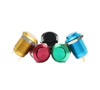 1PCS 12mm Metal Oxide Push Button Switch Flat Round Waterproof Instantaneous Reset 1NO Pin Terminal(Yellow,Flat Head)