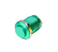 1pcs 12mm Tiny Small Metal Push Button Switch HS12 Momentary Self Reset Oxidation Red Yellow Blue Green Black 0.5A 2Pin(GREEN,12MM-Momentary,Flat R)