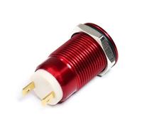1pcs 12mm Tiny Small Metal Push Button Switch HS12 Momentary Self Reset Oxidation Red Yellow Blue Green Black 0.5A 2Pin(RED,12MM-Latching,High R)