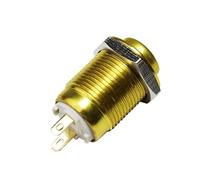 1pcs 12mm Tiny Small Metal Push Button Switch HS12 Momentary Self Reset Oxidation Red Yellow Blue Green Black 0.5A 2Pin(YELLOW,12MM-Latching,High R)