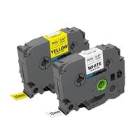 1PCS 12mm White Label Tape Compatible With TZe Flexible Label Tapes For FX231 FX221 FX211 FX241 FX251 FX63 TZ Label Makers(Black on White)