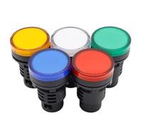 1pcs 12V 24V 110V 220V 380V 30mm Panel Mount LED Power Indicator Signal Light Lamp(24V White)