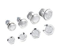 1PCS 15A 16/19/22/25mm Metal Push Button Switch Momentary Latching Car Engine Power Switch 3-6/12-24/220V silver 1NO IDGTTLDF(19mm(1NO),Self-Reset)