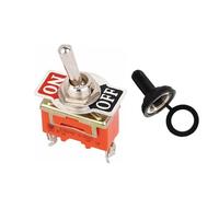 1Pcs 15A 250V Waterproof Rocker Toggle Switch With Protective Cover For Electronic Equipment Industrial Control Panel DIY Replacement(1021S ON-OFF,Latching)