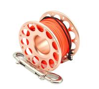 1PCS 15M/30M Scuba Diving Aluminum Alloy Spool Finger Reel with Stainless Steel Double Ended Hook Equipment Cave Dive for Cave, Wreck,Drift Diving(Pink 30M)