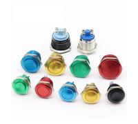 1pcs, 16/19/22mm High/Flat Round Metal Push Button Switch Self-reset Momentary Press Doorbell Control Colorful Waterproof IP65 IDGTTLDF(22mm,BALL HEAD_BLUE)