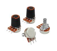 1PCS 16 Type Carbon Film Single Link 3-Pin A10K B1K B5K B10K B20K B50K B100K B500K Amplifier Volume Potentiometer 15mm Axis(B500K,Potentiometer)