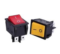 1PCS,16A/30/40A 250V AC High Current,ON/OFF,Special for Eelding Machine,KCD4,Sterling Silver Point,Rocker Power Button Switches(2position 4PIN Black,16A)