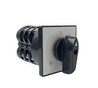 1PCS 16A Rotary Cam Switch 72x72mm 3 Poles 6 Position Control Power Selector Chnageover Silver Contact LW5-16/3