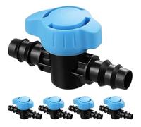1pcs 16mm in-Line Ball Valve Drip Irrigation Plastic Water Barbed,Oil,Gas for 1/2 and 5/8 Inch Tubing(20x3-4)