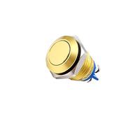 1PCS 16mm Momentary Push Button Switch Waterproof IP67 Switch for DIY Electronics Project (Yellow)
