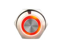 1PCS 16mm self-locking waterproof metal push button switch(Red,MOMENTARY_12-24V)