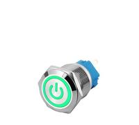 1PCS 16mm waterproof metal push button switch momentary self-locking power switch 6V 12V 24V 220V(Green,16MM_220V)