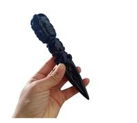 1pcs 18-20cm Obsidian Jin Gang Pestle Quartz Crystal Wand