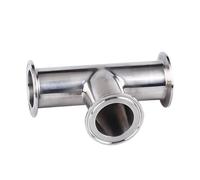 1Pcs 19mm-108mm O/D 304 Stainless Steel Sanitary Ferrule 3 Way Tee Connector Pipe Fitting 1.5"-4" Tri Clamp(102mm x Ferrule 119)