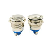1PCS 19mm round metal button waterproof reset switch screw foot doorbell car modification switch(PY19 1PC)