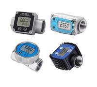 1pcs 1inch Electronic Liquid Flow Meter DN25 Flowmeter LCD Display Water Flow Sensor Counter(B)