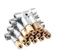 1pcs 2/3/4/5/6 Way Aluminum in M10x1 Out M8x1 Lube Oil Piston Distributor Value Manifold Block for centralized Lubrication syste(5 Ways)