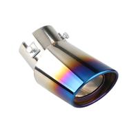 1PCS 2.5" Inlet Car Auto Exhaust Muffler Tip Pipe Stainless Steel Chrome Trim Rear Tail Throat For Most Cars Car Exhaust Tailpipe(Burnt Blue Bent)