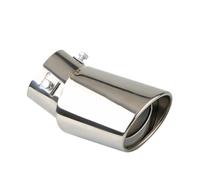 1PCS 2.5" Inlet Car Auto Exhaust Muffler Tip Pipe Stainless Steel Chrome Trim Rear Tail Throat For Most Cars Car Exhaust Tailpipe(Silver Bent)