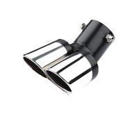 1PCS 2.5" Inlet Car Auto Exhaust Muffler Tip Pipe Stainless Steel Chrome Trim Rear Tail Throat For Most Cars Car Exhaust Tailpipe(Curved Oblique)