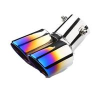 1PCS 2.5" Inlet Car Auto Exhaust Muffler Tip Pipe Stainless Steel Chrome Trim Rear Tail Throat For Most Cars Car Exhaust Tailpipe(Mouth Curved bevel blue)