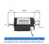 1pcs 20/28/35/42/57/86 hollow shaft small double shaft M5 internal and external thread through hole stepper motor(20HK40)