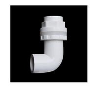 1pcs 20-50mm PVC 90° Elbow Drain Fitting for Aquariums - Durable Overflow Inlet Supply Pipe for DIY Drainage Solutions(White,32mm)