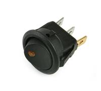 1pcs 20A 12V 220V Waterproof Rocker Switch LED Dot Light Car Boat Round ON/Off SPST Switch(Yellow,12V) Switches