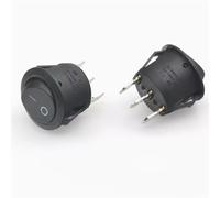 1pcs 20mm ON OFF Round Rocker Switch 6A/250VAC 10A 125VAC 2/3PIN Push Button Switch(Black 3P2T)