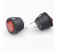 1pcs 20mm ON OFF Round Rocker Switch 6A/250VAC 10A 125VAC 2/3PIN Push Button Switch(Red 2P2T no light)