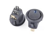 1pcs 20mm Round Rocker Switch Square 6A 250V 10A 125V 3/4 Pin ON OFF Round Switch(Blue Dot 3P)