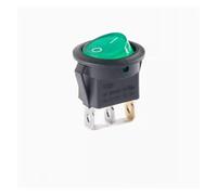 1pcs 20mm Round Rocker Switch Square 6A 250V 10A 125V 3/4 Pin ON OFF Round Switch IDGTTLDF(Green light 3P2T)