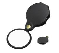 1PCS 20X magnifying glasspocket magnifying glass,small magnifying glass,Mini Portable Pocket Magnifier with 360 Rotating Protective Cover for Reading,Crafts,Science Class,Hobby,Jewelry(Black)