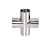 1pcs 22~85mm Pipe OD Butt Welding Cross 4 Ways Splitter SUS304 Fitting (80mm) Barb Fittings