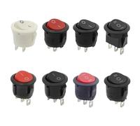 1Pcs 220V Round SPDT ON-OFF Rocker Switch KCD1-105 White Black Red AC 250V/6A 125V/10A Toggle Switch 2Pin(Ivory)
