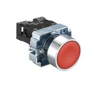1Pcs 22mm Emergency Stop Push Button Switch, Self-Reset Mushroom Head, Momentary Power On/Off for Industrial Control XB2 Series(XB2-BA42)