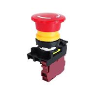 1pcs 22mm LA36M Emergency Stop Switch Lockable Push Button 12v 24v 220v 10A 1NC 2NC Red Mushroom Head E-Stop Switches On Off VaneAims(With red light,1NC,ACDC12-24v)