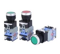 1PCS 22mm LA38-11D/11DS Quality Sliver Contact Push Button Switch with Light on/Off Momentary/Latching220V 24V LED Indicators(DVPPS05,Self-locking,6 V)