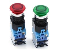 1pcs 22mm LA38-11mdz Silver Push Button Switch with Illuminated On/Off Momentary/Latching 220V 24V LED Indicator IDGTTLDF(LA38-11md-green,24V)