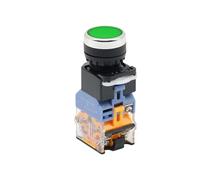 1pcs 22mm LA38 Round power button switch, 1NO/1NC instantaneous button switch with light, 220V LED indicator(DVP02LC-SL)