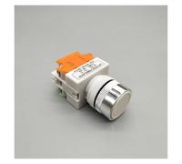 1PCS 22mm LAY37 LY37 Y090 Self-locking/Self-reset Push Button Switches Red Green Blue Yellow White Black 1NO+1NC 10A/660VAC IDGTTLDF(Gold,Self-reset)