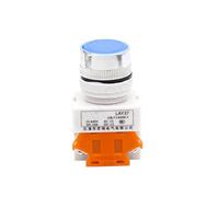 1PCS 22mm LAY37 Y090 self-resetting self-locking button switch 1NO 1NC 10A250VAC(Blue,Self reset)