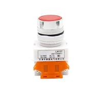 1PCS 22mm LAY37 Y090 self-resetting self-locking button switch 1NO 1NC 10A250VAC(Red,Self locking)