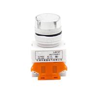 1PCS 22mm LAY37 Y090 self-resetting self-locking button switch 1NO 1NC 10A250VAC(White,Self reset)
