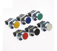 1Pcs 22mm Momentary Push Button Switch 10A/415V Circular Small Size Flat Round Panel NC/NO XB2-BA31 XB2-BA42(Yellow-NO)