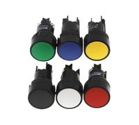 1Pcs 22mm Momentary Push Button Switch Red Green Blue Yellow Black White NO/NC XB2-EA142 XB2-EA131(Black-NO)