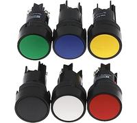 1Pcs 22mm momentary Push Button Switch red Green Blue Yellow Black White NO/NC XB2-EA142 XB2-EA131 (Color : Red)(Blue)