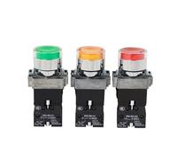 1pcs, 22mm Momentary XB2-BW3361 3462 Round Push Button Switch With LED/Neon Light 1NO 24V/AC220V/AC380V IDGTTLDF(Yellow(NO),LED_24V)